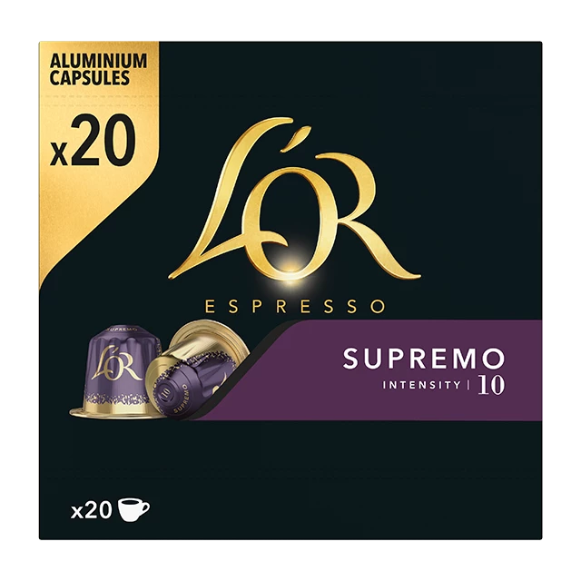 De koffiecapsules 20c van Supremo L'OR